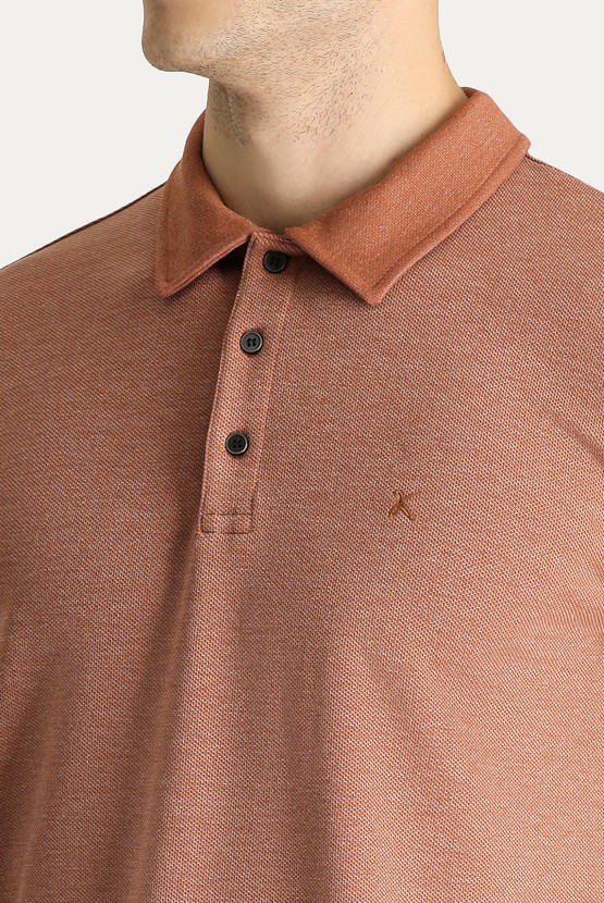 Erkek Giyim - Polo Yaka Nakışlı Sweatshirt