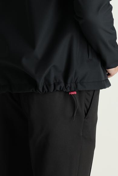 Erkek Giyim - Siyah 50 Beden Slim Fit Softshell Spor Mont