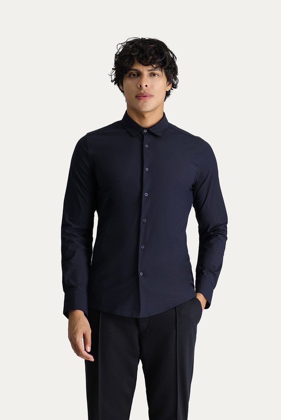 Erkek Giyim - Techno-Line Uzun Kol Slim Fit Gömlek