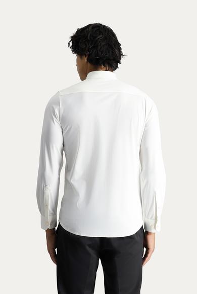 Erkek Giyim - BEYAZ M Beden Techno-Line Uzun Kol Slim Fit Gömlek