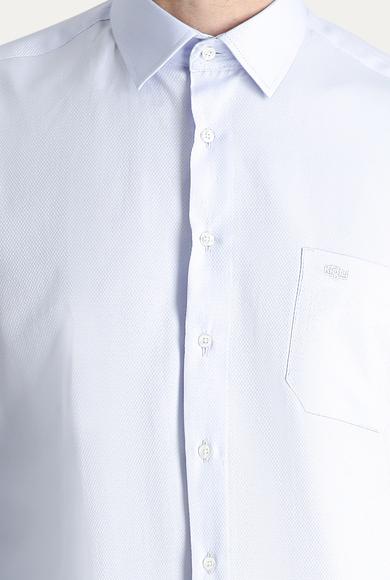 Erkek Giyim - UÇUK MAVİ XXL Beden Uzun Kol Klasik Desenli Pamuklu Gömlek