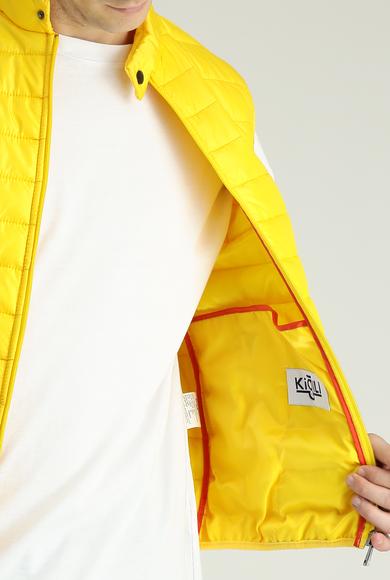 Erkek Giyim - Sarı 54 Beden Kapitone Şişme Spor Yelek