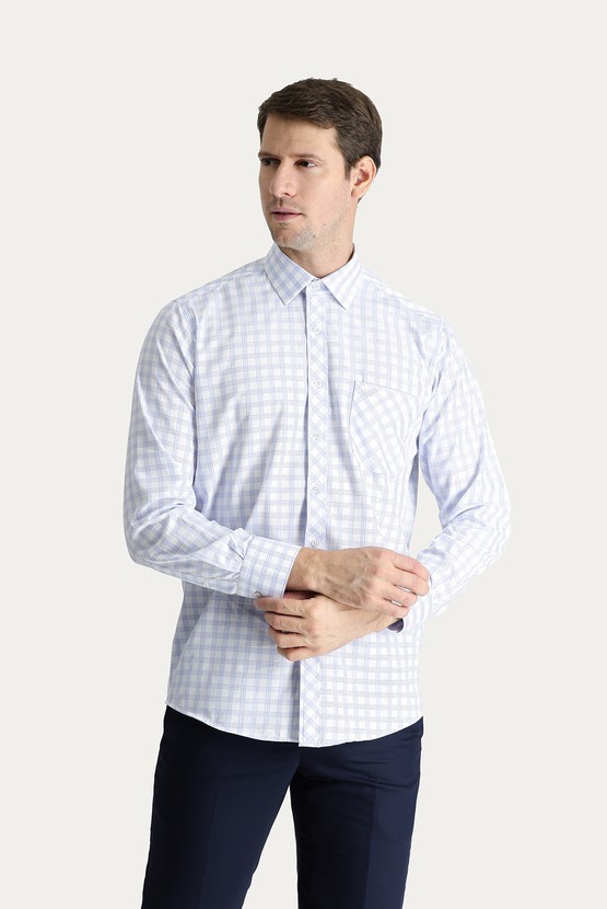 Erkek Giyim - Uzun Kol Klasik Ekose Pamuk Gömlek
