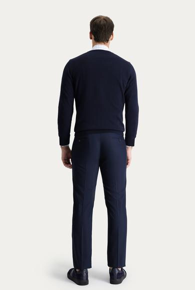 Erkek Giyim - KOYU LACİVERT 52 Beden Slim Fit Klasik Pantolon