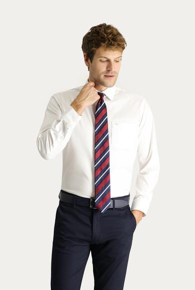 Erkek Giyim - BEYAZ M Beden Uzun Kol Klasik Non Iron Oxford Pamuklu Gömlek