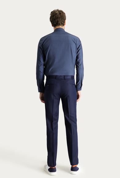 Erkek Giyim - KOYU LACİVERT 48 Beden Slim Fit Dar Kesim Klasik Pantolon