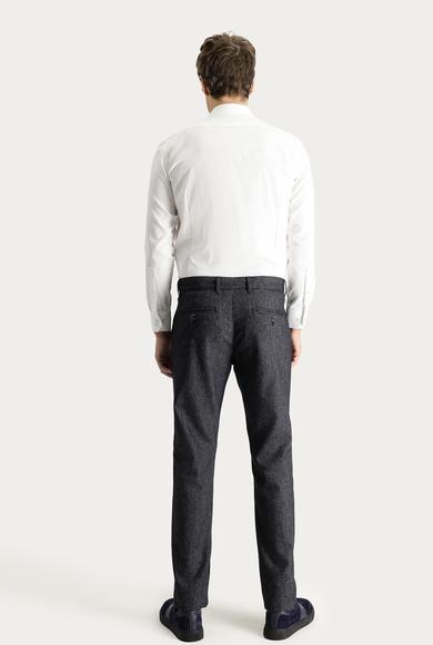 Erkek Giyim - KOYU LACİVERT 50 Beden Regular Fit Desenli Likralı Kanvas / Chino Pantolon