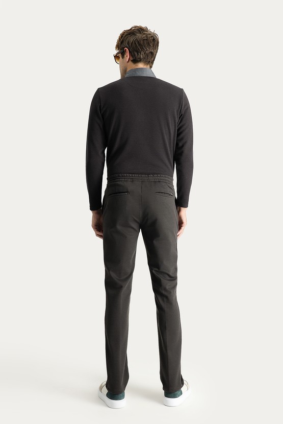 Erkek Giyim - Regular Fit Beli Lastikli İpli Likralı Örme Pantolon