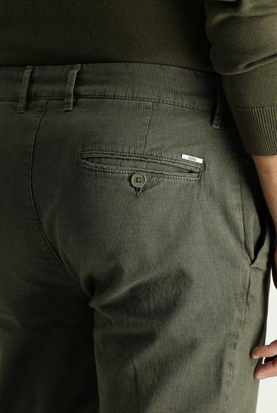 Erkek Giyim - YAG YESILI-OLIVE 46 Beden Slim Fit Likralı Kanvas / Chino Pantolon