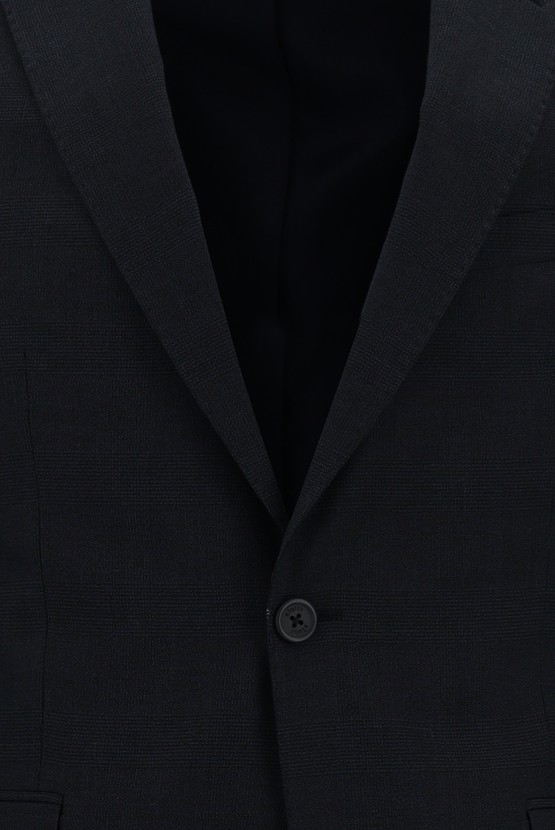 Erkek Giyim - Slim Fit Klasik Ekose Takım Elbise