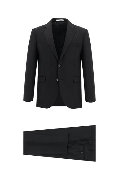 Erkek Giyim - SİYAH 56 Beden Slim Fit Klasik Takım Elbise
