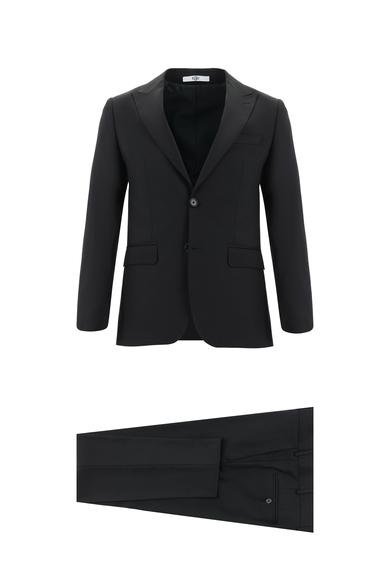 Erkek Giyim - SİYAH 52 Beden Süper Slim Fit Klasik Takım Elbise