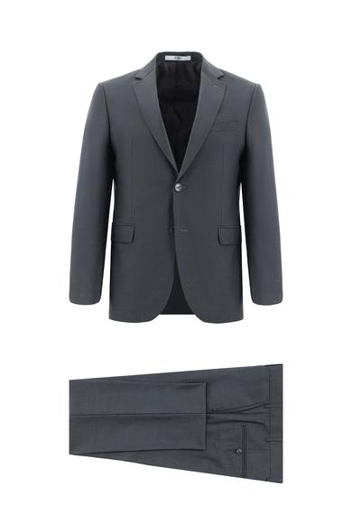Erkek Giyim - KOYU FÜME 52 Beden Slim Fit Klasik Takım Elbise