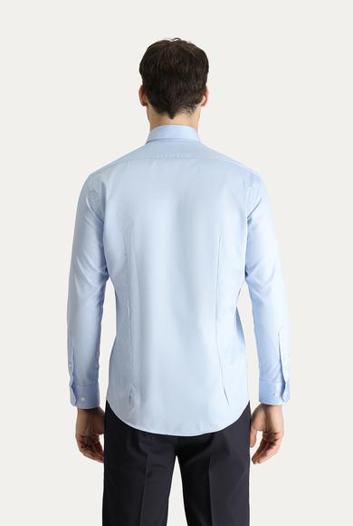 Erkek Giyim - UÇUK MAVİ L Beden Uzun Kol Slim Fit Non Iron Pamuklu Gömlek