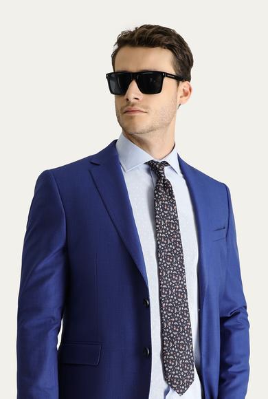 Erkek Giyim - SAKS MAVİ 46 Beden Slim Fit Klasik Ceket
