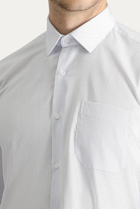 Erkek Giyim - Uzun Kol Klasik Çizgili Non Iron Pamuklu Gömlek
