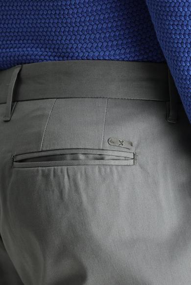 Erkek Giyim - ORTA GRİ 58 Beden Regular Fit Likralı Saten Kanvas / Chino Pantolon