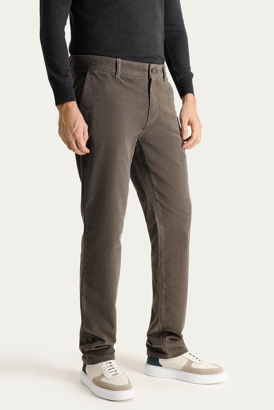 Erkek Giyim - Relax Fit Rahat Kesim Likralı Kadife Pantolon