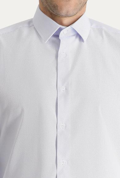 Erkek Giyim - AÇIK MAVİ M Beden Uzun Kol Slim Fit Non Iron Pamuklu Gömlek