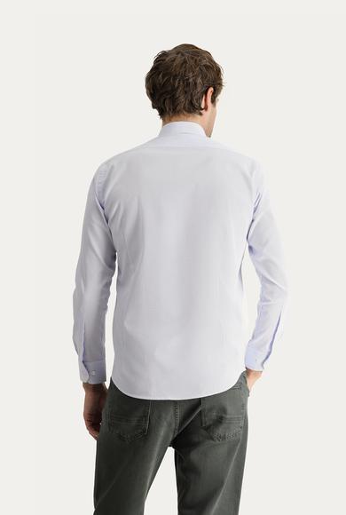 Erkek Giyim - AÇIK MAVİ M Beden Uzun Kol Slim Fit Non Iron Pamuklu Gömlek
