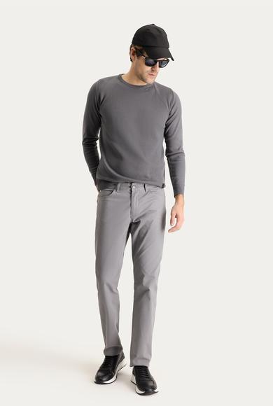 Erkek Giyim - BULUT GRİ 50 Beden Regular Fit Likralı Kanvas / Chino Pantolon