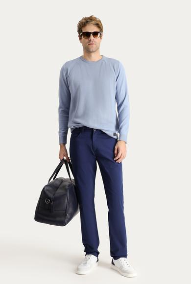 Erkek Giyim - HAVACI MAVİ 50 Beden Regular Fit Likralı Kanvas / Chino Pantolon