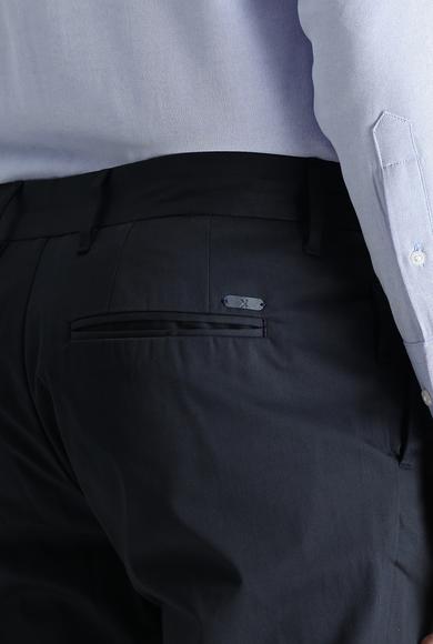 Erkek Giyim - KOYU LACİVERT 50 Beden Slim Fit Likralı Saten Kanvas / Chino Pantolon