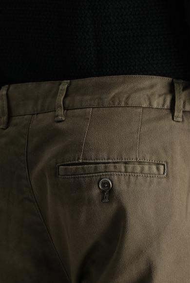 Erkek Giyim - ORTA KAHVE 50 Beden Slim Fit Dar Kesim Likralı Kanvas / Chino Pantolon