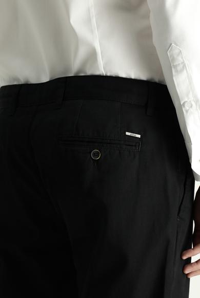 Erkek Giyim - SİYAH 48 Beden Regular Fit Pamuk Kanvas / Chino Pantolon