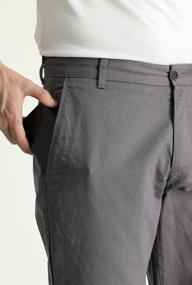 Erkek Giyim - KOYU VİZON 52 Beden Regular Fit Pamuk Kanvas / Chino Pantolon