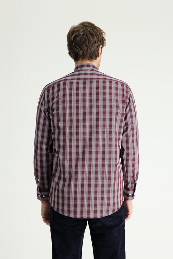 Erkek Giyim - Uzun Kol Regular Fit Ekose Pamuklu Gömlek