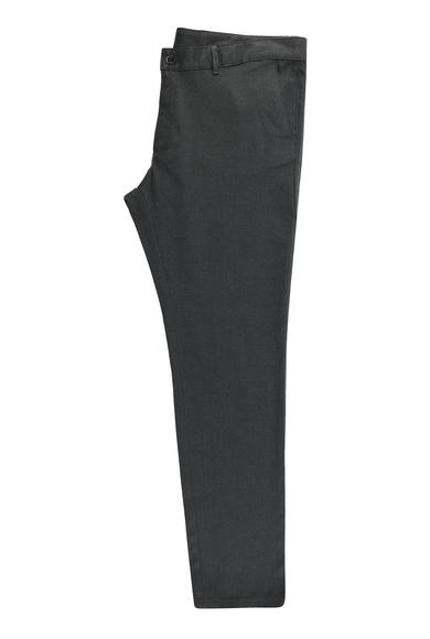 Erkek Giyim - KOYU FÜME 62 Beden Regular Fit Desenli Likralı Kanvas / Chino Pantolon