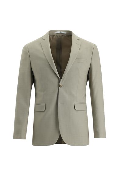 Erkek Giyim - AÇIK BEJ 50 Beden Süper Slim Fit Desenli Klasik Takım Elbise