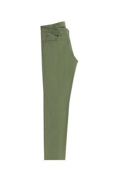Erkek Giyim - ORTA HAKİ 62 Beden Slim Fit Likralı Kanvas / Chino Pantolon