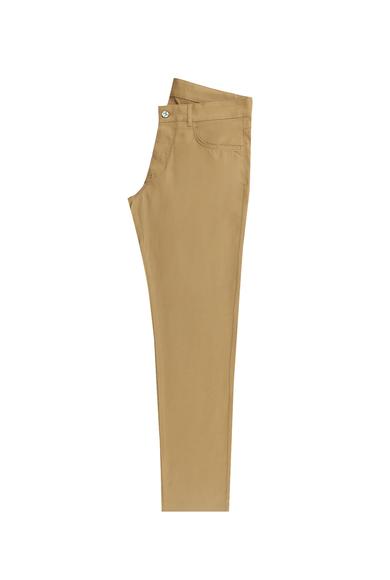 Erkek Giyim - CAMEL 50 Beden Slim Fit Likralı Kanvas / Chino Pantolon