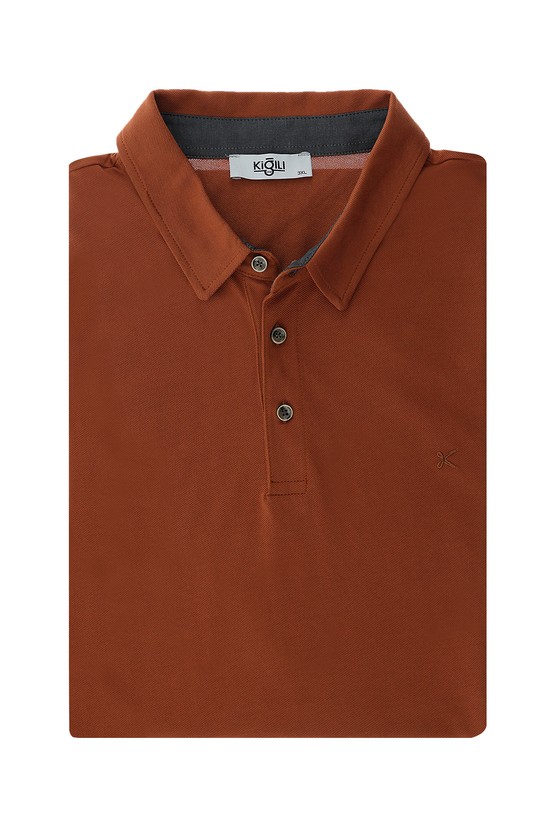 Erkek Giyim - Büyük Beden Polo Yaka Pamuklu Tişört