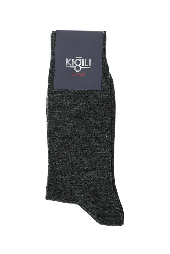 Erkek Giyim - Tekli Desenli Yünlü Çorap