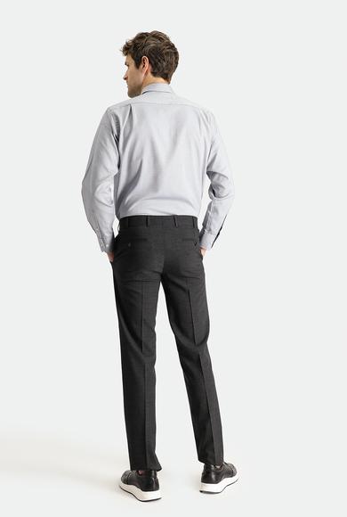 Erkek Giyim - KOYU ANTRASİT 48 Beden Yünlü Klasik Pantolon