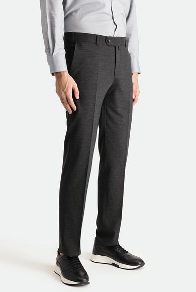 Erkek Giyim - KOYU ANTRASİT 48 Beden Yünlü Klasik Kumaş Pantolon