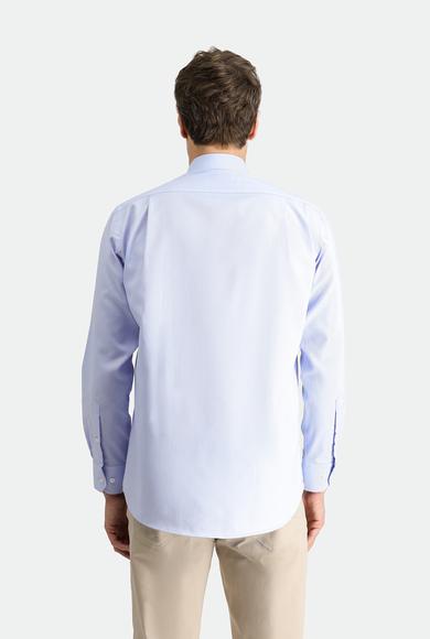 Erkek Giyim - MAVİ XXL Beden Uzun Kol Klasik Oxford Non Iron Pamuklu Gömlek