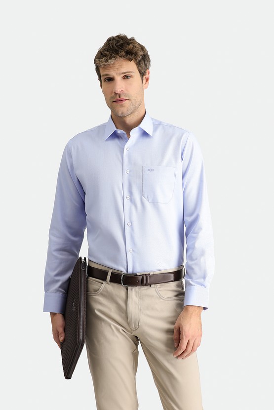 Erkek Giyim - Uzun Kol Klasik Oxford Non Iron Pamuklu Gömlek