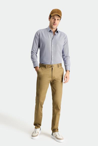 Erkek Giyim - KOYU BEJ 50 Beden Regular Fit Likralı Kanvas / Chino Pantolon