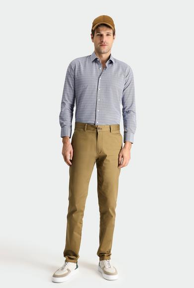 Erkek Giyim - KOYU BEJ 50 Beden Regular Fit Likralı Kanvas / Chino Pantolon
