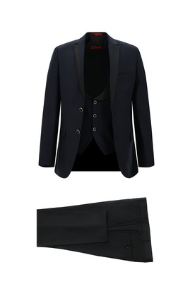 Orta Lacivert
      
      Slim Fit Mono Yaka Yelekli Smokin & Damatlık