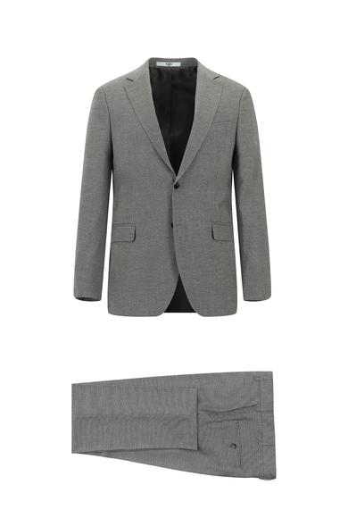 Erkek Giyim - AÇIK FÜME 50 Beden Klasik Desenli Takım Elbise