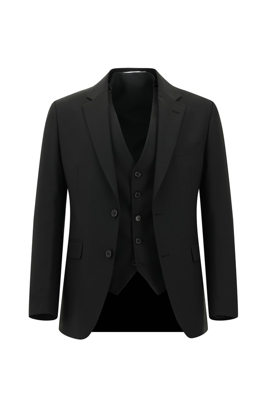 Erkek Giyim - Slim Fit Dar Kesim Klasik Yelekli Takım Elbise