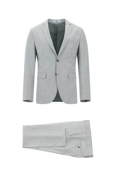 Erkek Giyim - AÇIK GRİ 50 Beden Süper Slim Fit Klasik Takım Elbise