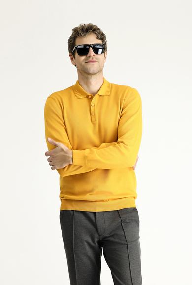 Erkek Giyim - HARDAL XL Beden Polo Yaka Regular Fit Pamuklu Triko Kazak