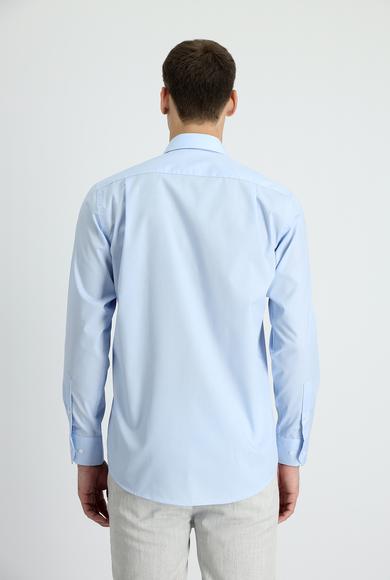 Erkek Giyim - UÇUK MAVİ 4X Beden Uzun Kol Non Iron Klasik Pamuklu Gömlek