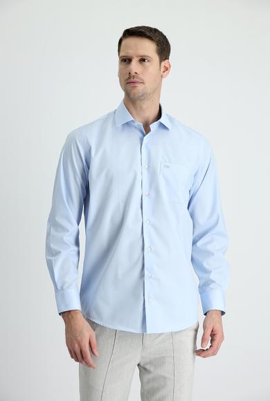 Erkek Giyim - UÇUK MAVİ 4X Beden Uzun Kol Non Iron Klasik Pamuklu Gömlek